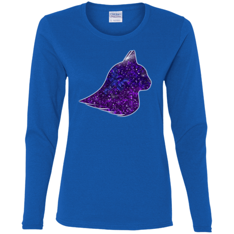 T-Shirts Royal / S Galaxy Cat Women's Long Sleeve T-Shirt