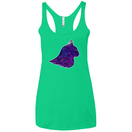 T-Shirts Envy / X-Small Galaxy Cat Women's Triblend Racerback Tank