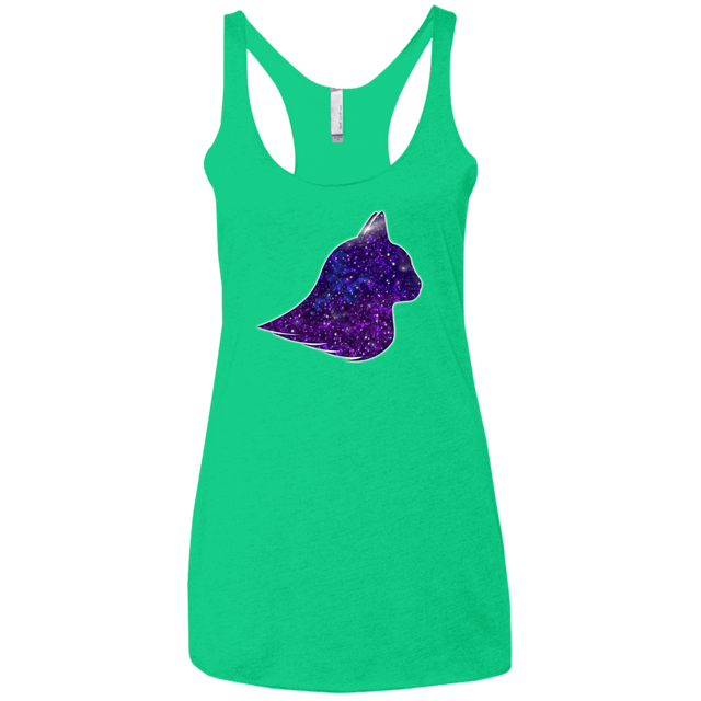T-Shirts Envy / X-Small Galaxy Cat Women's Triblend Racerback Tank