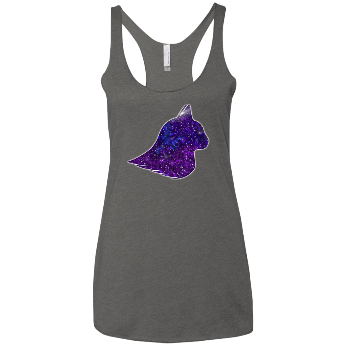 T-Shirts Premium Heather / X-Small Galaxy Cat Women's Triblend Racerback Tank