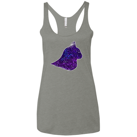 T-Shirts Venetian Grey / X-Small Galaxy Cat Women's Triblend Racerback Tank