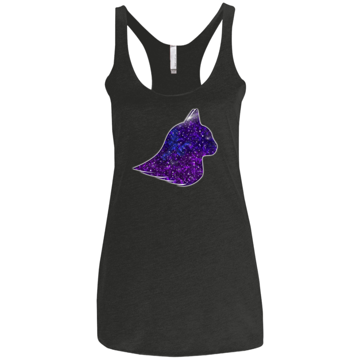 T-Shirts Vintage Black / X-Small Galaxy Cat Women's Triblend Racerback Tank