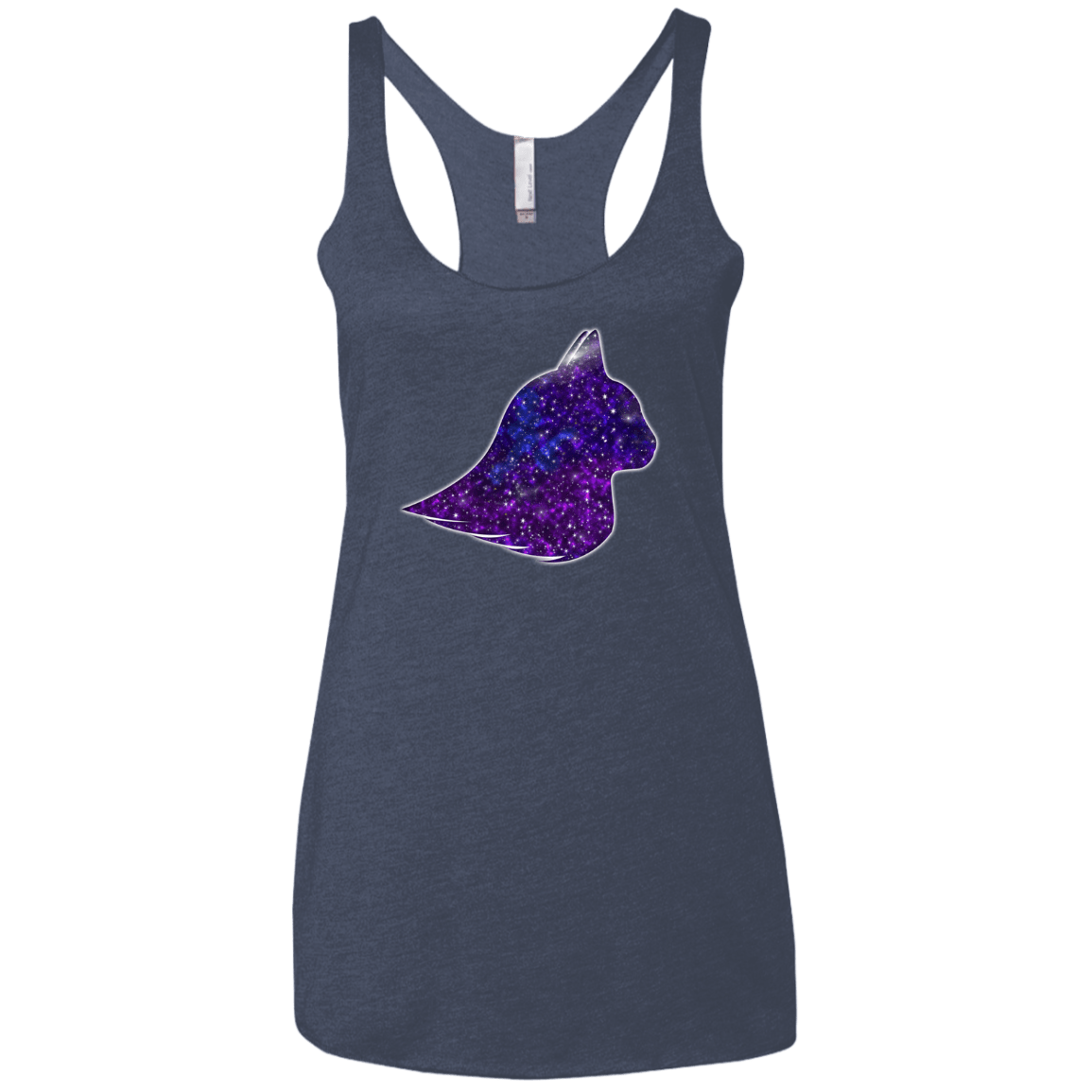 T-Shirts Vintage Navy / X-Small Galaxy Cat Women's Triblend Racerback Tank