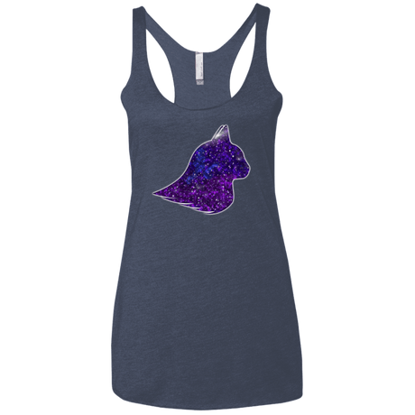 T-Shirts Vintage Navy / X-Small Galaxy Cat Women's Triblend Racerback Tank