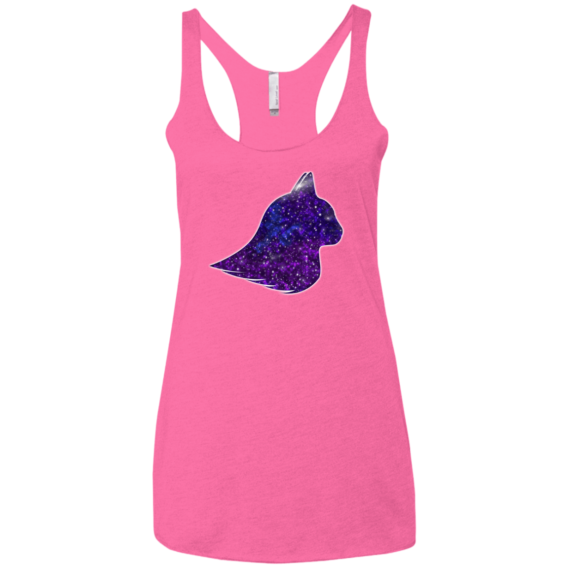 T-Shirts Vintage Pink / X-Small Galaxy Cat Women's Triblend Racerback Tank