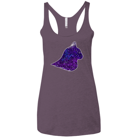 T-Shirts Vintage Purple / X-Small Galaxy Cat Women's Triblend Racerback Tank