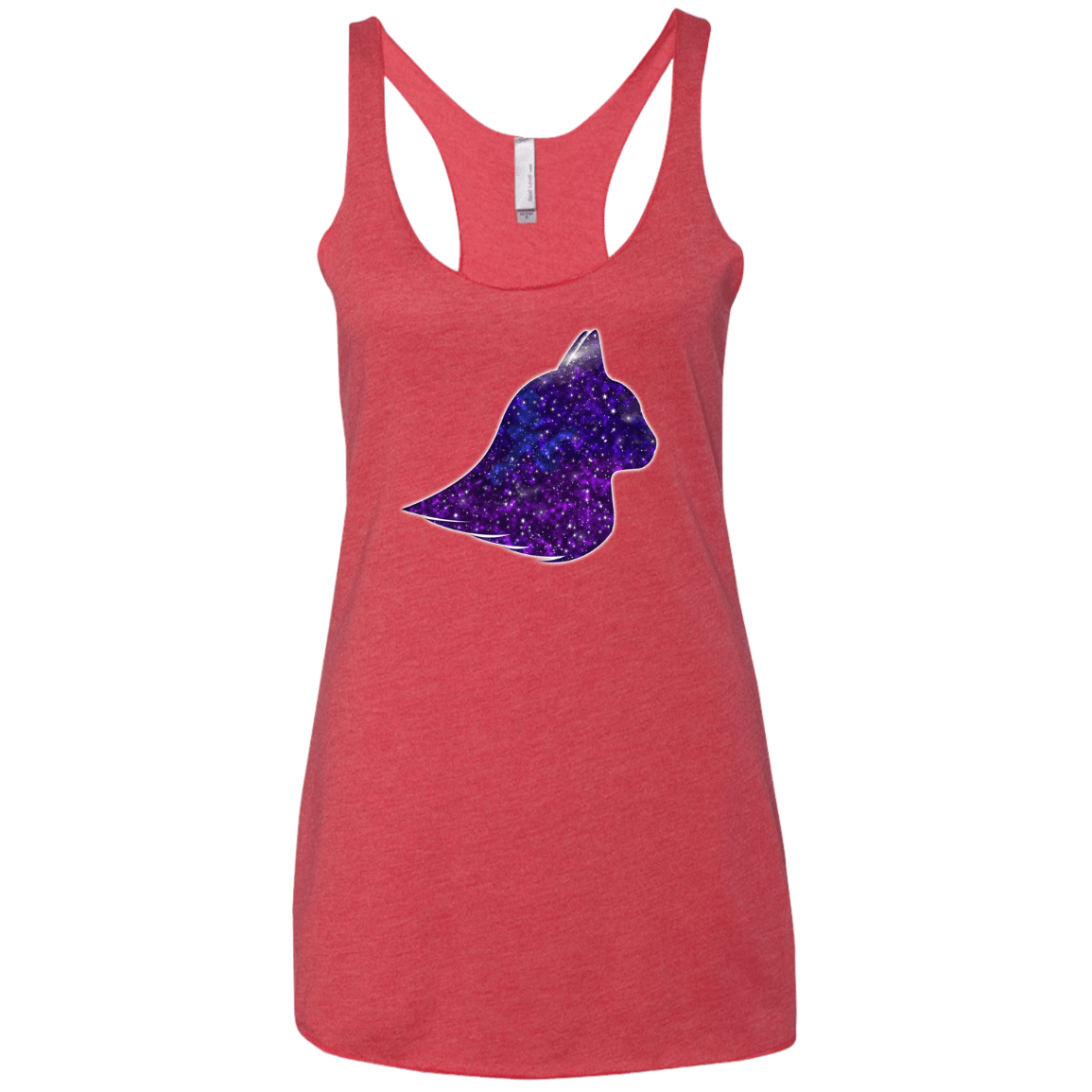 T-Shirts Vintage Red / X-Small Galaxy Cat Women's Triblend Racerback Tank