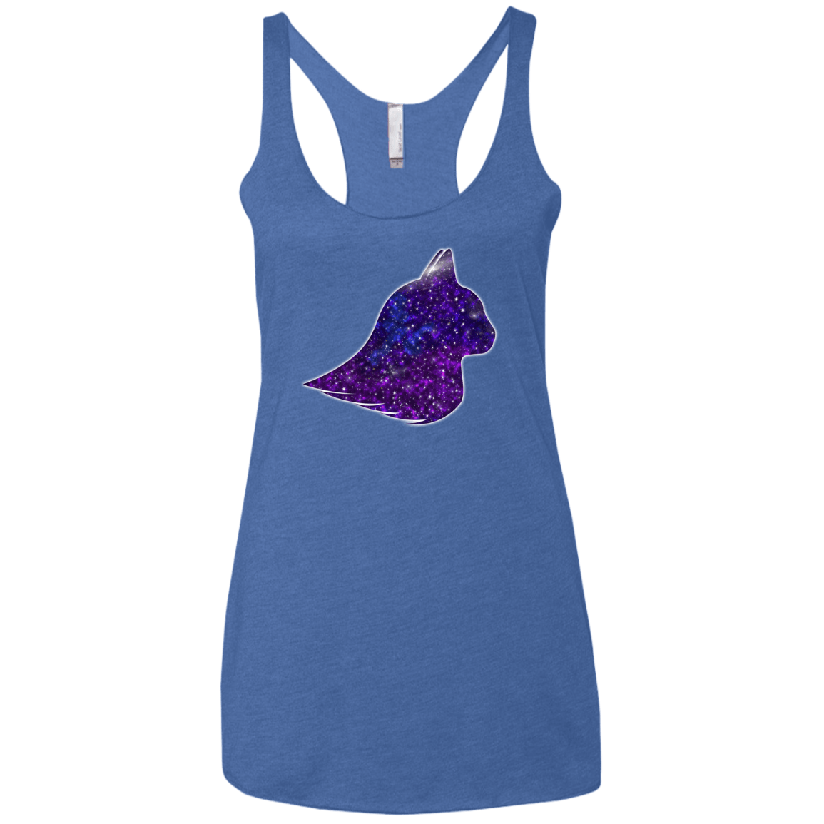 T-Shirts Vintage Royal / X-Small Galaxy Cat Women's Triblend Racerback Tank