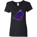 T-Shirts Black / S Galaxy Cat Women's V-Neck T-Shirt