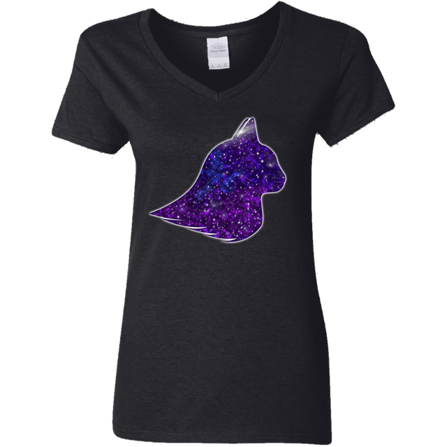 T-Shirts Black / S Galaxy Cat Women's V-Neck T-Shirt