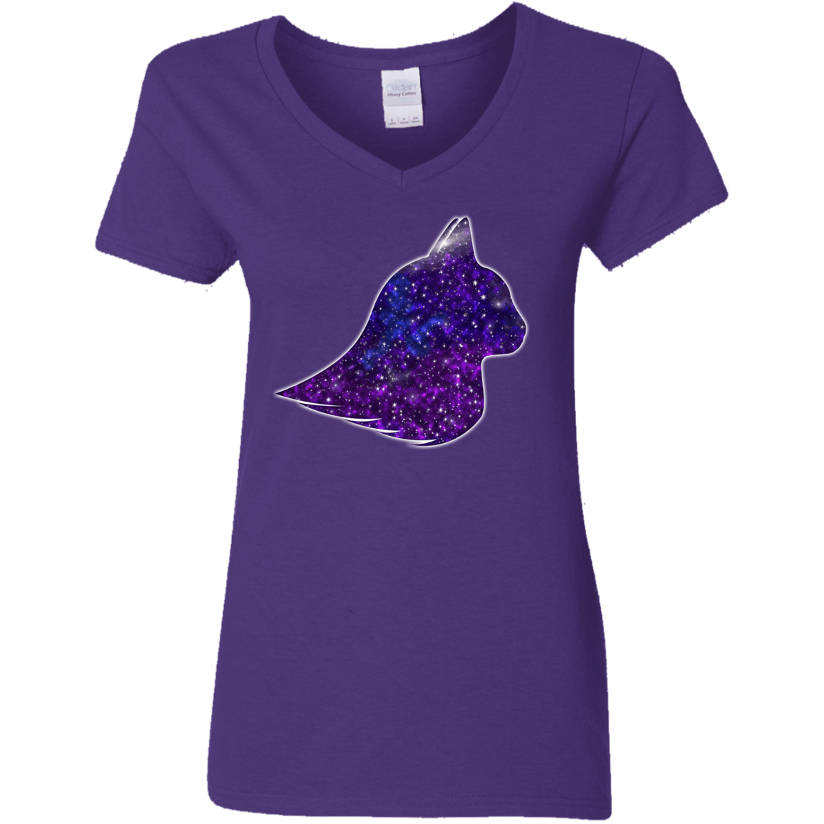 T-Shirts Purple / S Galaxy Cat Women's V-Neck T-Shirt