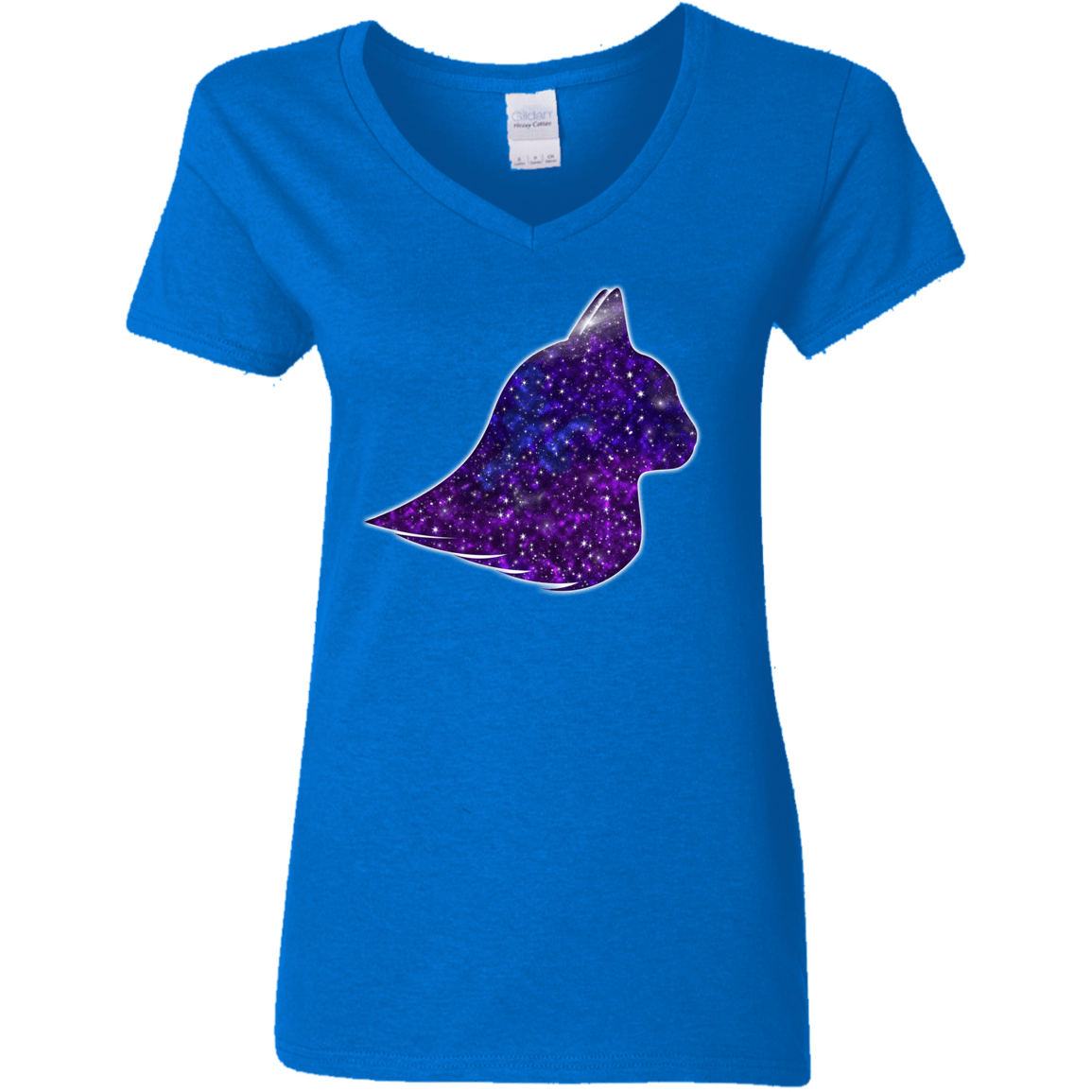 T-Shirts Royal / S Galaxy Cat Women's V-Neck T-Shirt