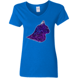 T-Shirts Royal / S Galaxy Cat Women's V-Neck T-Shirt