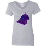 T-Shirts Sport Grey / S Galaxy Cat Women's V-Neck T-Shirt