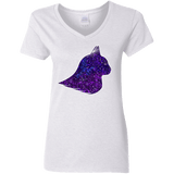 T-Shirts White / S Galaxy Cat Women's V-Neck T-Shirt