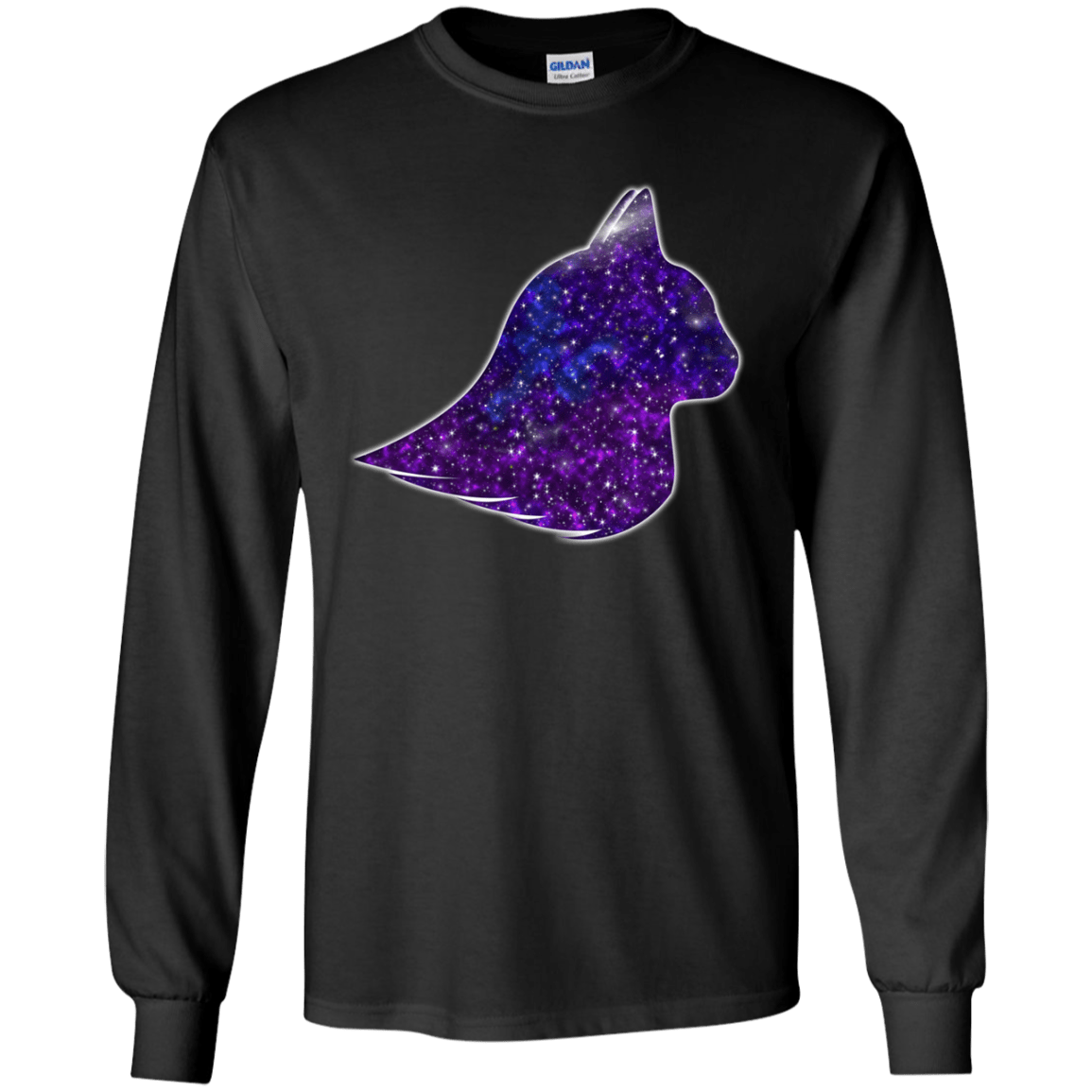 T-Shirts Black / YS Galaxy Cat Youth Long Sleeve T-Shirt