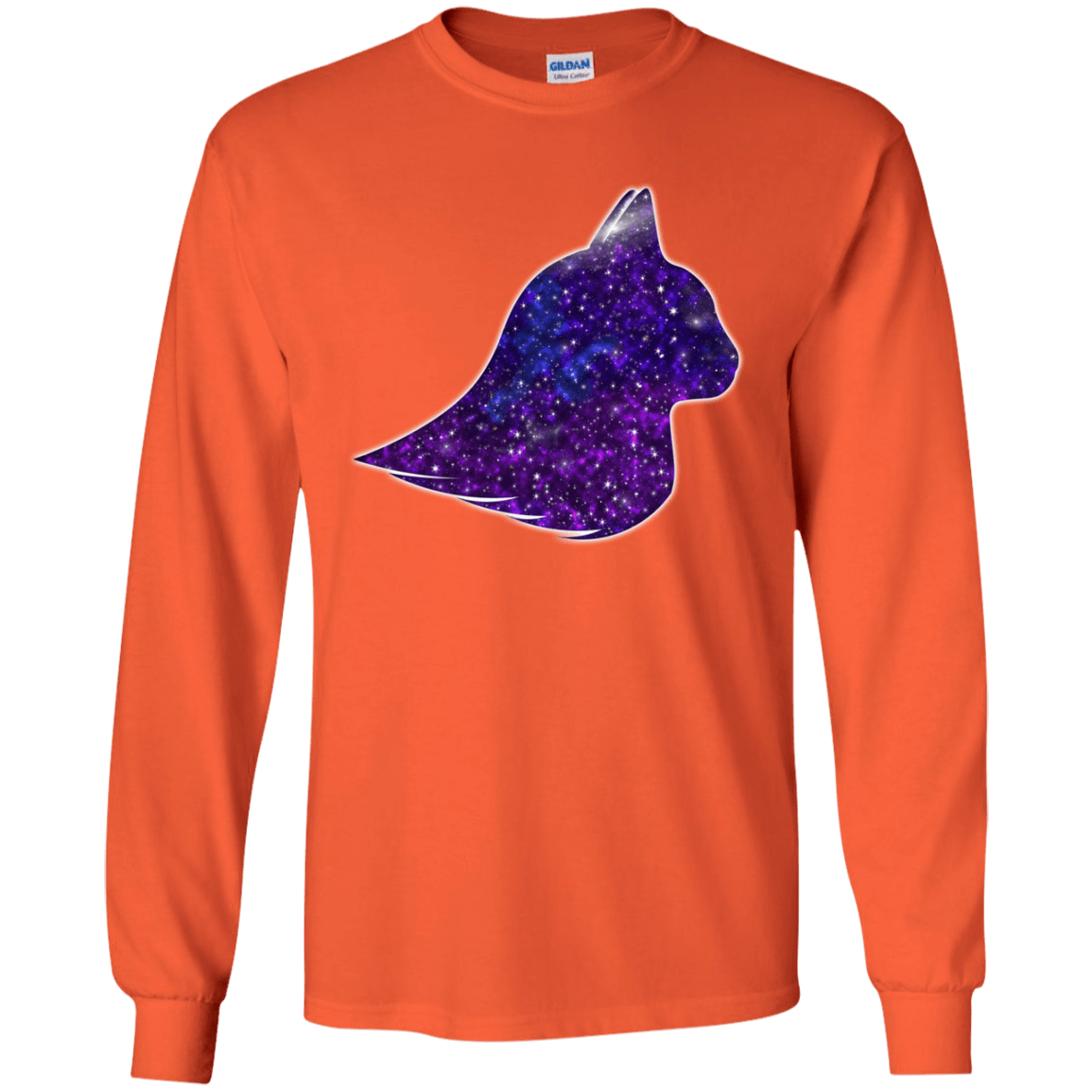 T-Shirts Orange / YS Galaxy Cat Youth Long Sleeve T-Shirt