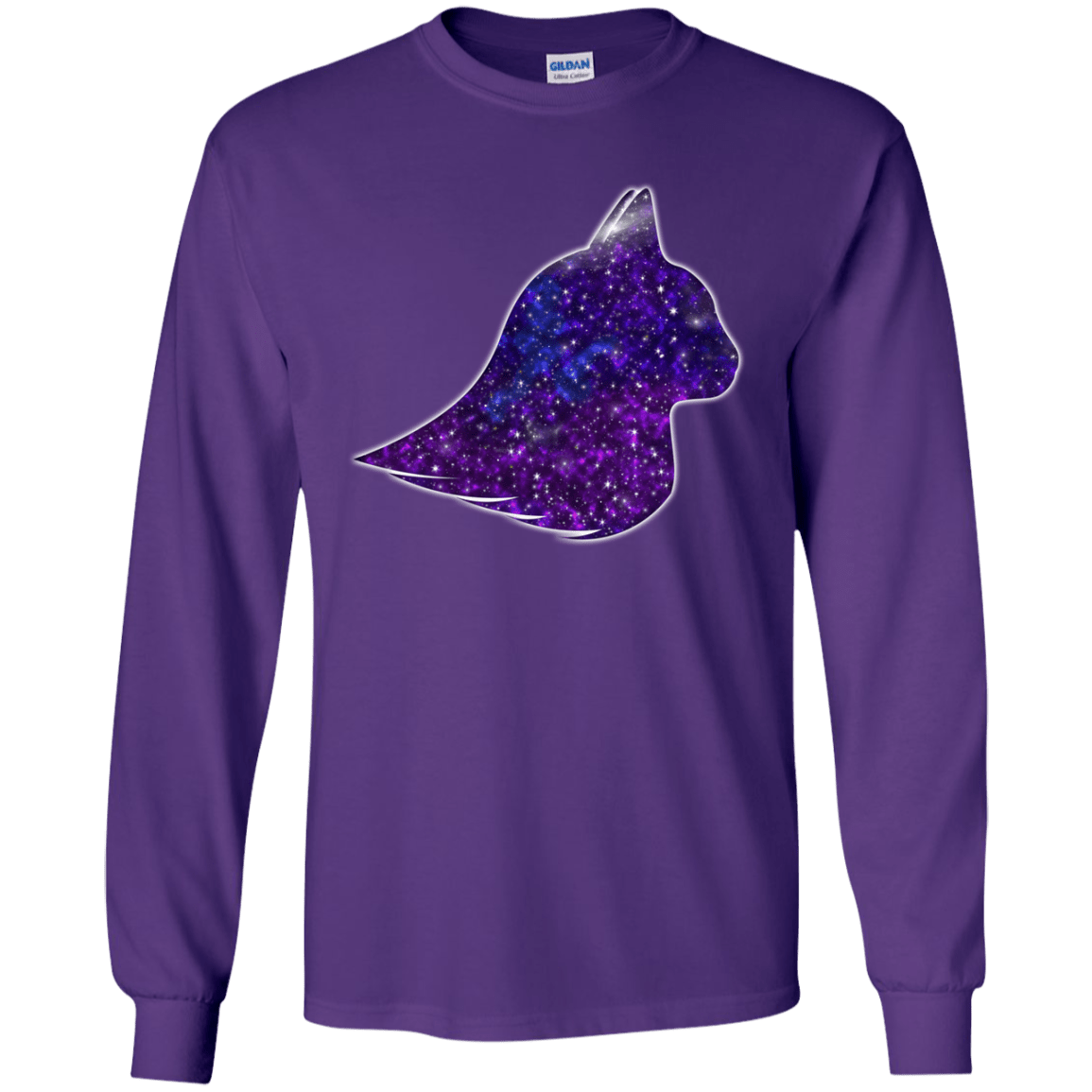 T-Shirts Purple / YS Galaxy Cat Youth Long Sleeve T-Shirt