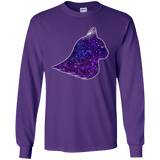 T-Shirts Purple / YS Galaxy Cat Youth Long Sleeve T-Shirt