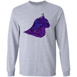 T-Shirts Sport Grey / YS Galaxy Cat Youth Long Sleeve T-Shirt