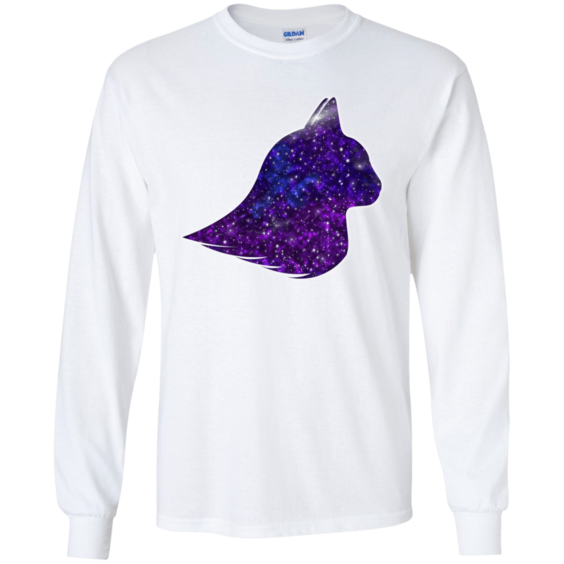 T-Shirts White / YS Galaxy Cat Youth Long Sleeve T-Shirt