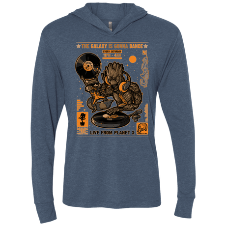 T-Shirts Indigo / X-Small GALAXY GIG Triblend Long Sleeve Hoodie Tee