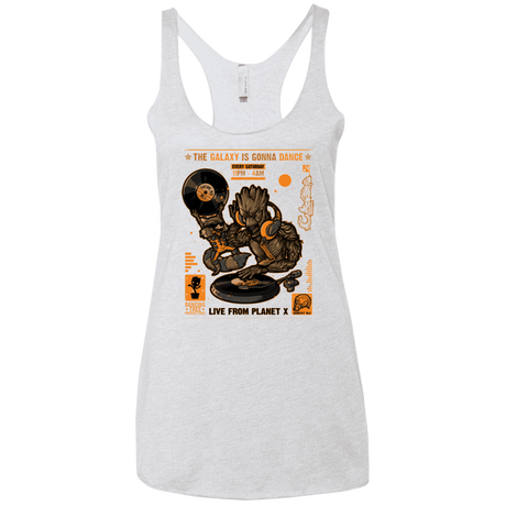 T-Shirts Heather White / X-Small GALAXY GIG Women's Triblend Racerback Tank