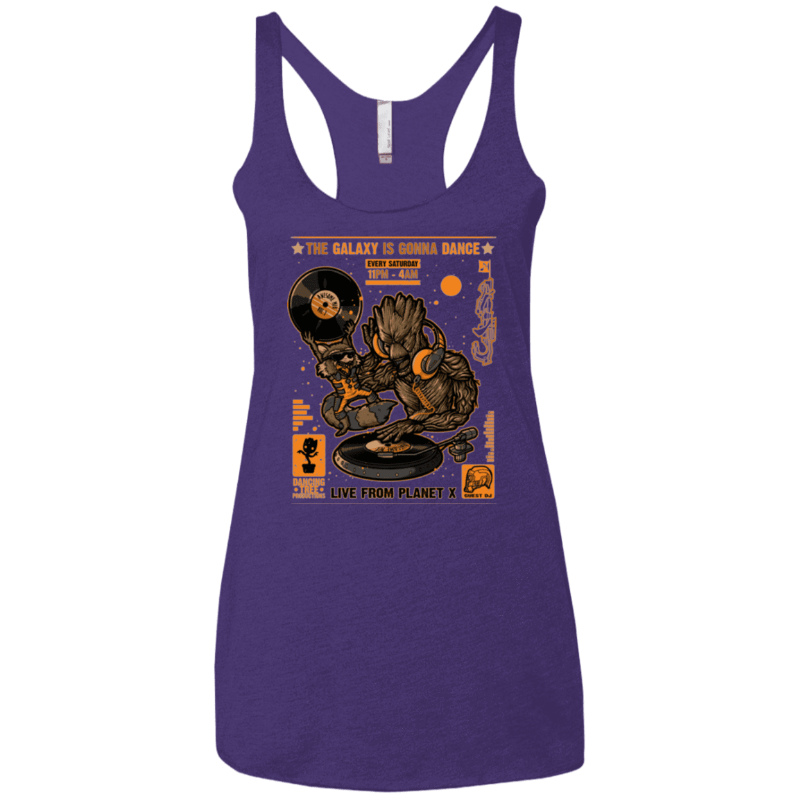 T-Shirts Purple / X-Small GALAXY GIG Women's Triblend Racerback Tank