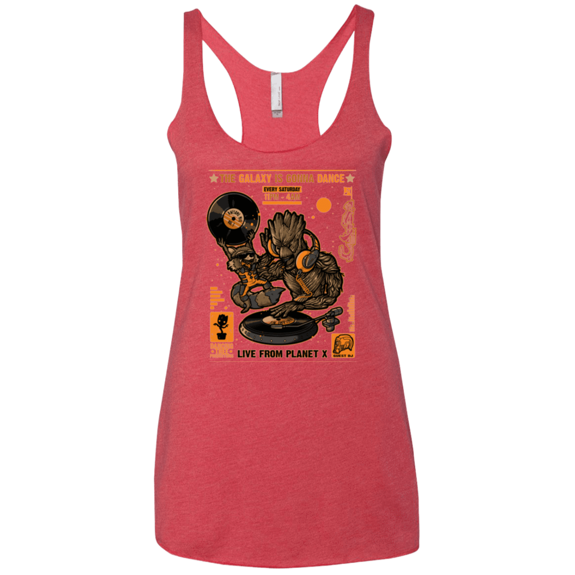 T-Shirts Vintage Red / X-Small GALAXY GIG Women's Triblend Racerback Tank