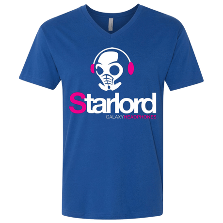 T-Shirts Royal / X-Small Galaxy Headphones Men's Premium V-Neck