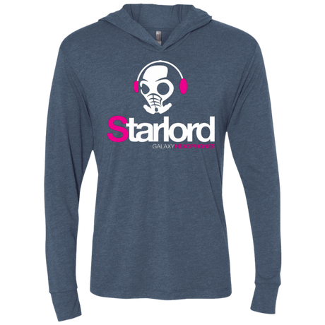 T-Shirts Indigo / X-Small Galaxy Headphones Triblend Long Sleeve Hoodie Tee