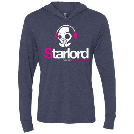 T-Shirts Vintage Navy / X-Small Galaxy Headphones Triblend Long Sleeve Hoodie Tee