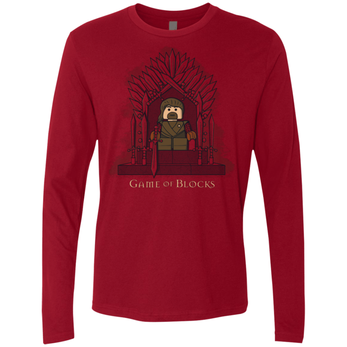 T-Shirts Cardinal / Small Game of Blocks Men's Premium Long Sleeve