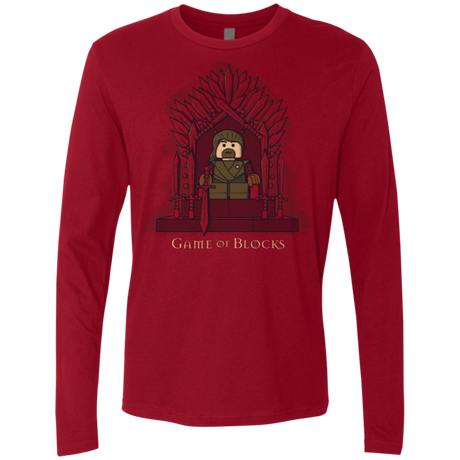 T-Shirts Cardinal / Small Game of Blocks Men's Premium Long Sleeve