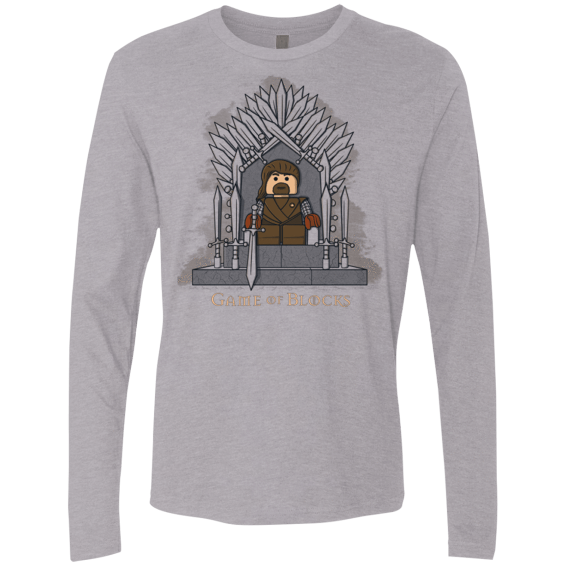 T-Shirts Heather Grey / Small Game of Blocks Men's Premium Long Sleeve