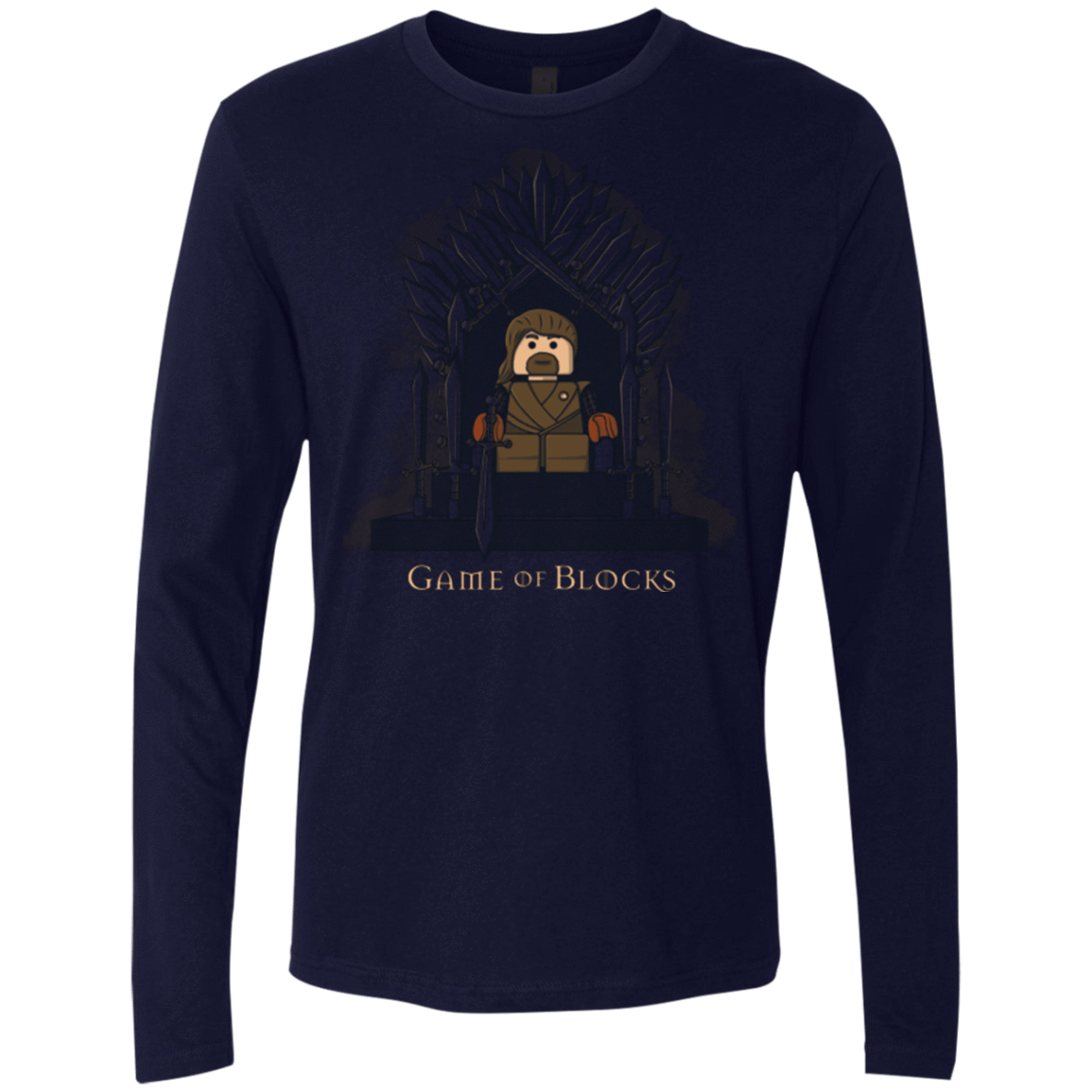 T-Shirts Midnight Navy / Small Game of Blocks Men's Premium Long Sleeve