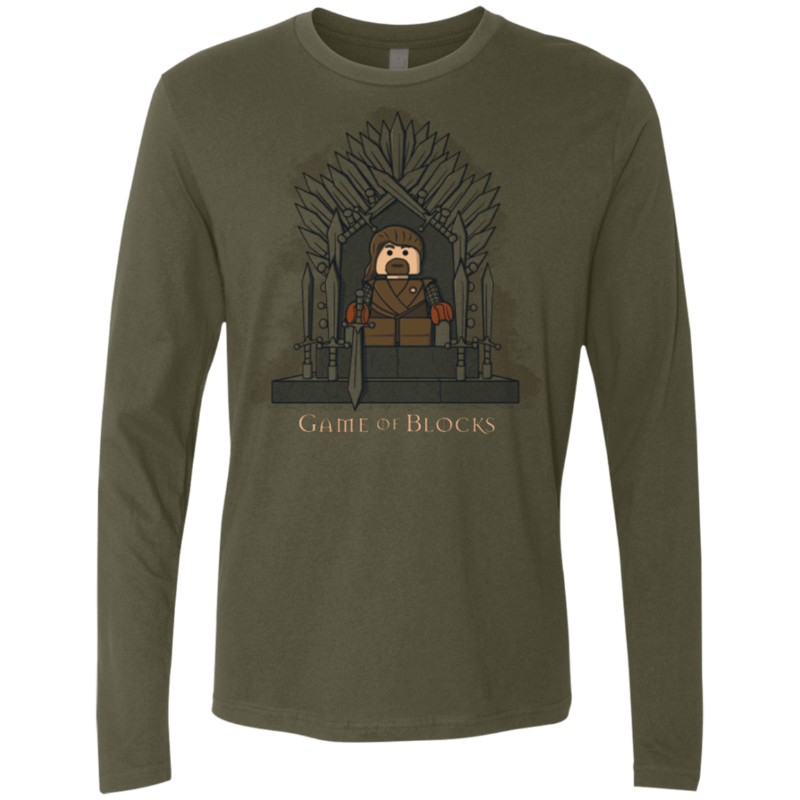 T-Shirts Military Green / Small Game of Blocks Men's Premium Long Sleeve