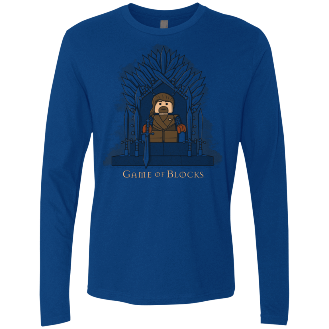 T-Shirts Royal / Small Game of Blocks Men's Premium Long Sleeve