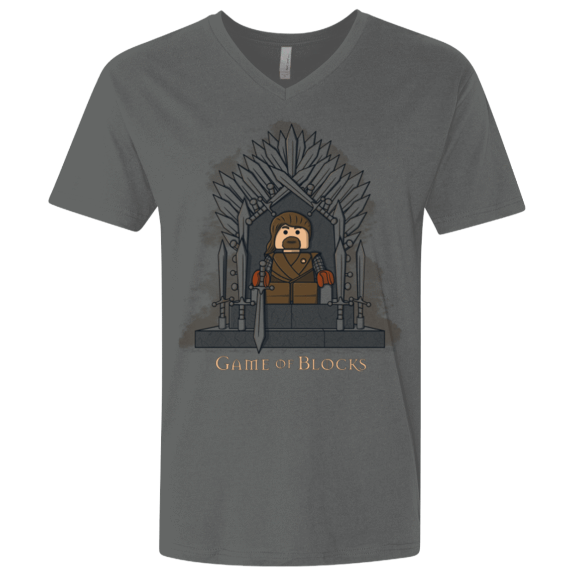 T-Shirts Heavy Metal / X-Small Game of Blocks Men's Premium V-Neck