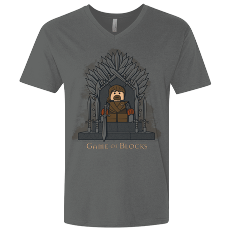 T-Shirts Heavy Metal / X-Small Game of Blocks Men's Premium V-Neck