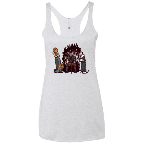 T-Shirts Heather White / X-Small Game Of Conspiracy Women's Triblend Racerback Tank