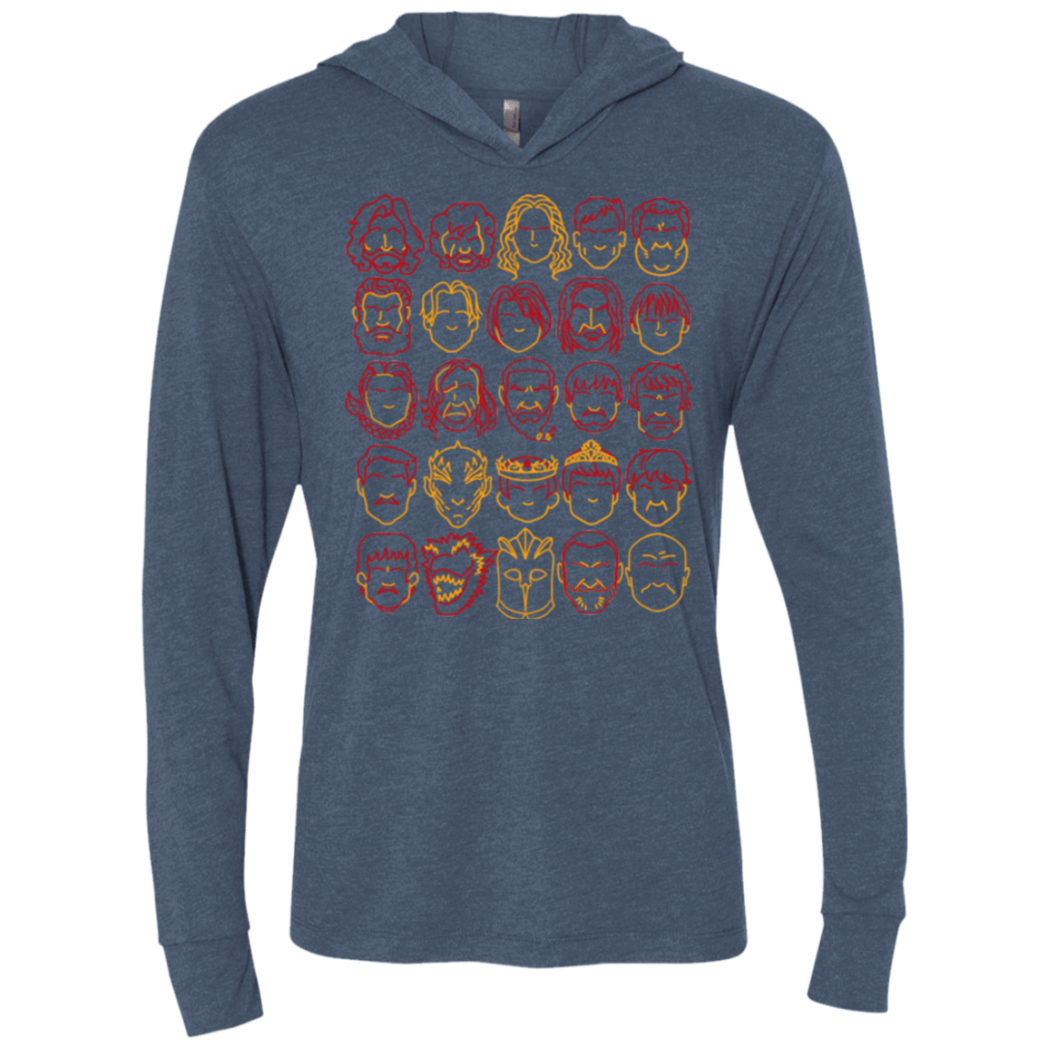 T-Shirts Indigo / X-Small Game of Thrones Minimalism Triblend Long Sleeve Hoodie Tee