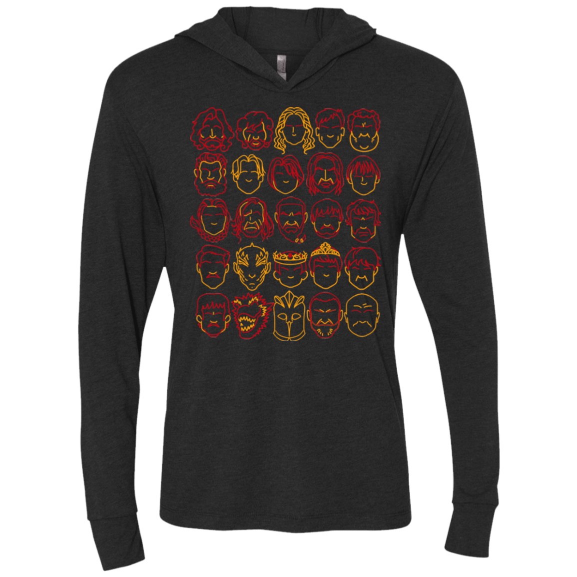 T-Shirts Vintage Black / X-Small Game of Thrones Minimalism Triblend Long Sleeve Hoodie Tee