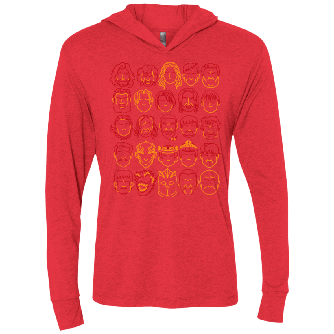 T-Shirts Vintage Red / X-Small Game of Thrones Minimalism Triblend Long Sleeve Hoodie Tee