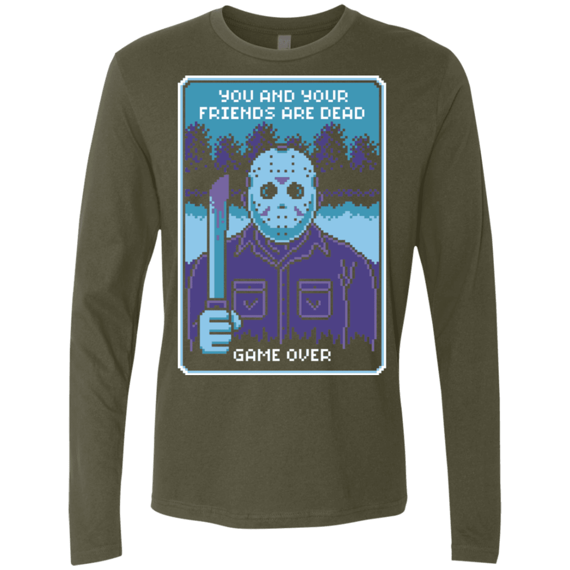 T-Shirts Military Green / S Game Over Men's Premium Long Sleeve