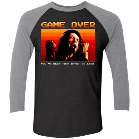 T-Shirts Vintage Black/Premium Heather / X-Small Game Over Men's Triblend 3/4 Sleeve