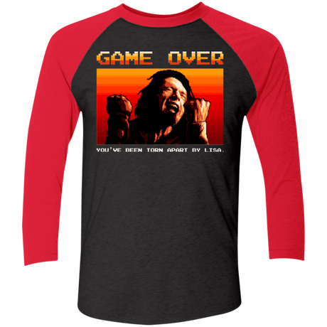 T-Shirts Vintage Black/Vintage Red / X-Small Game Over Men's Triblend 3/4 Sleeve