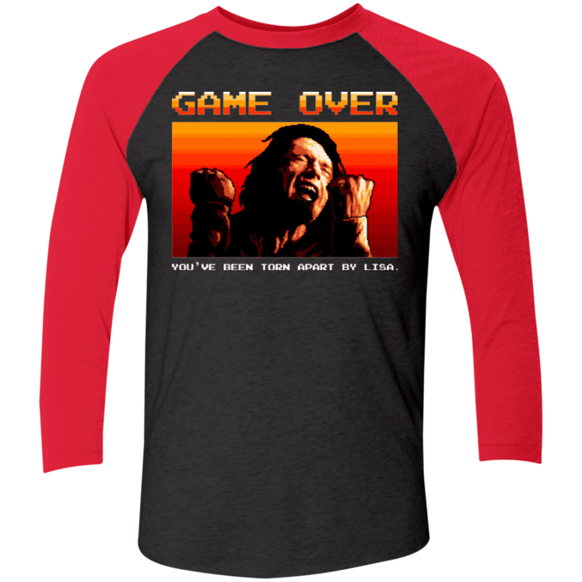 T-Shirts Vintage Black/Vintage Red / X-Small Game Over Men's Triblend 3/4 Sleeve