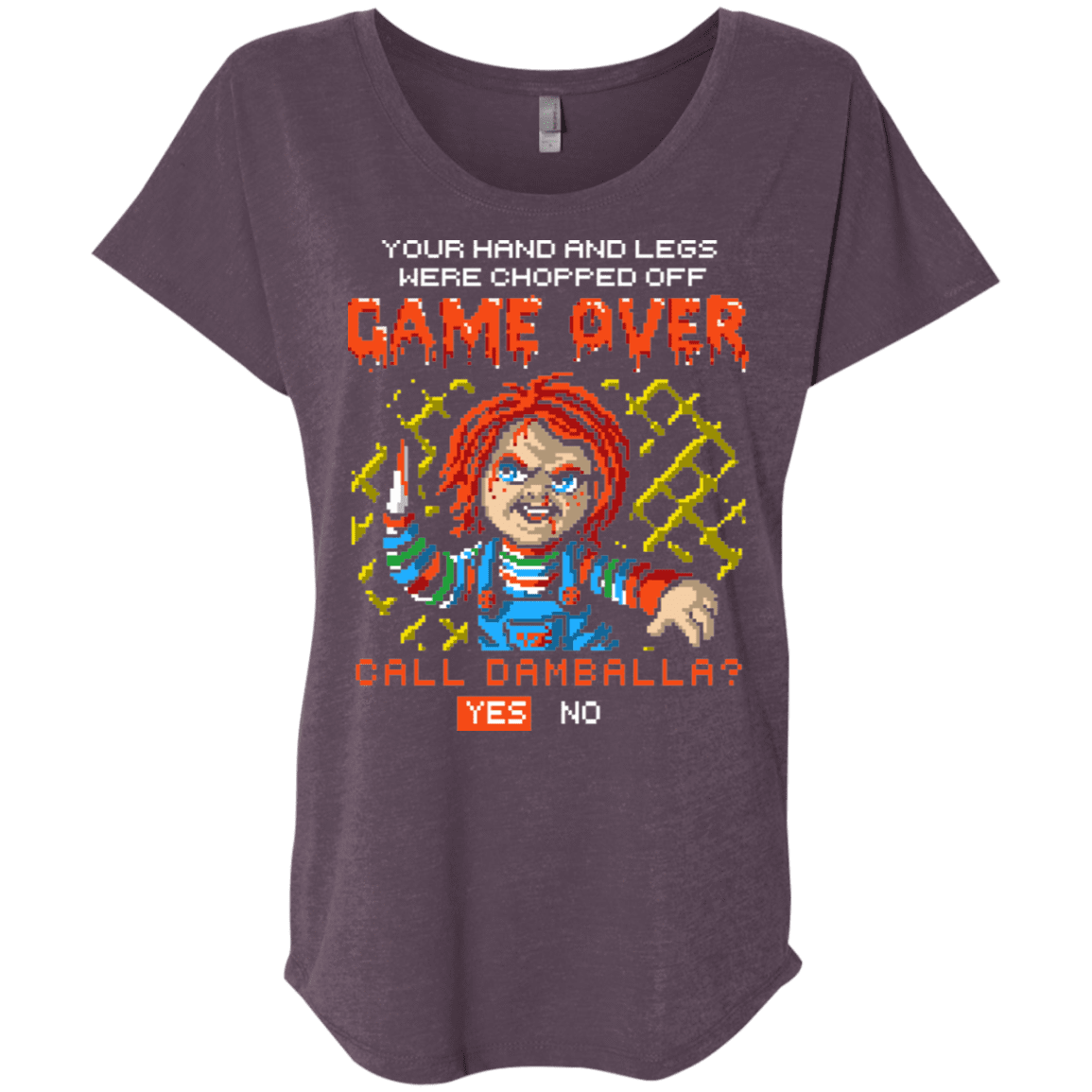 T-Shirts Vintage Purple / X-Small Game Over Triblend Dolman Sleeve