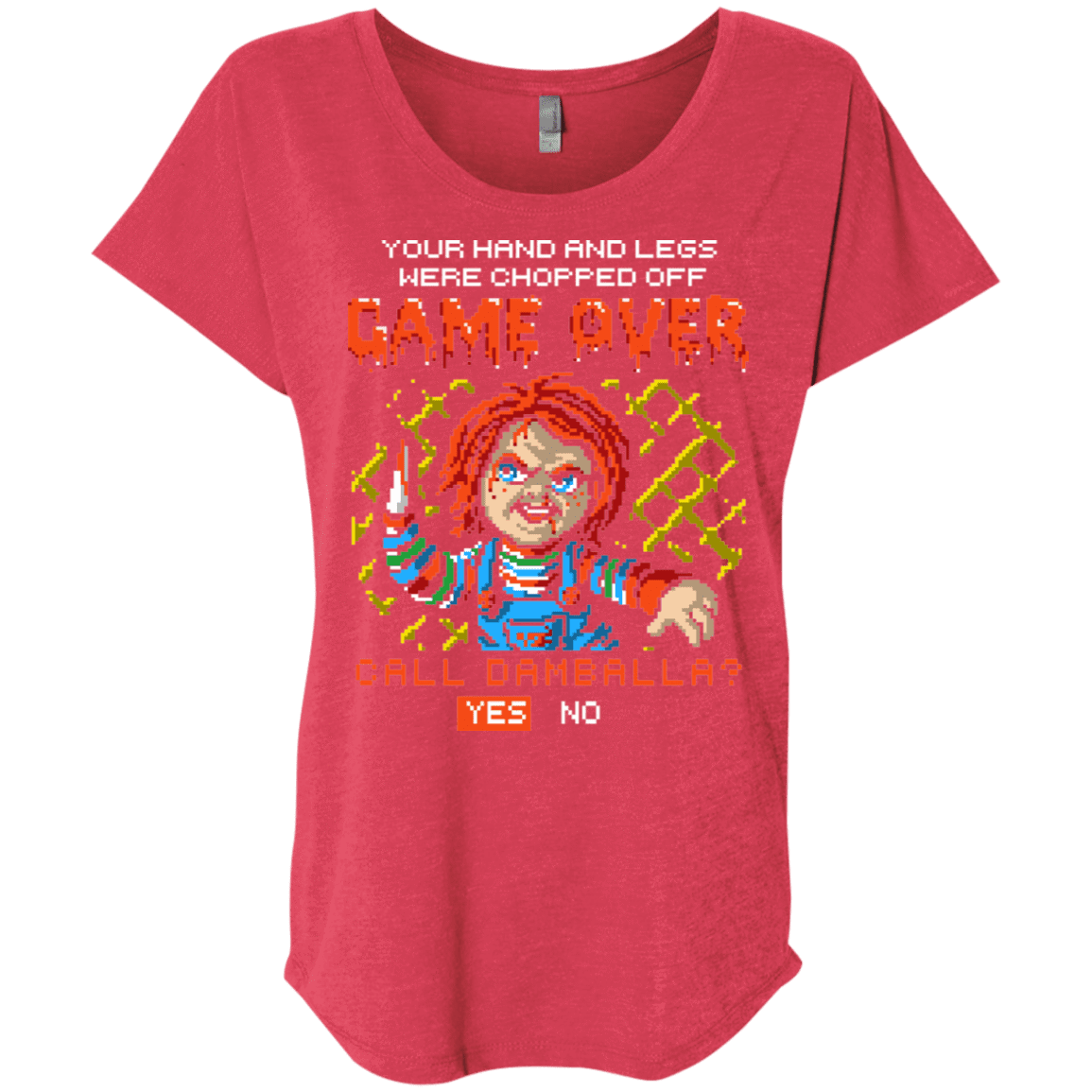 T-Shirts Vintage Red / X-Small Game Over Triblend Dolman Sleeve